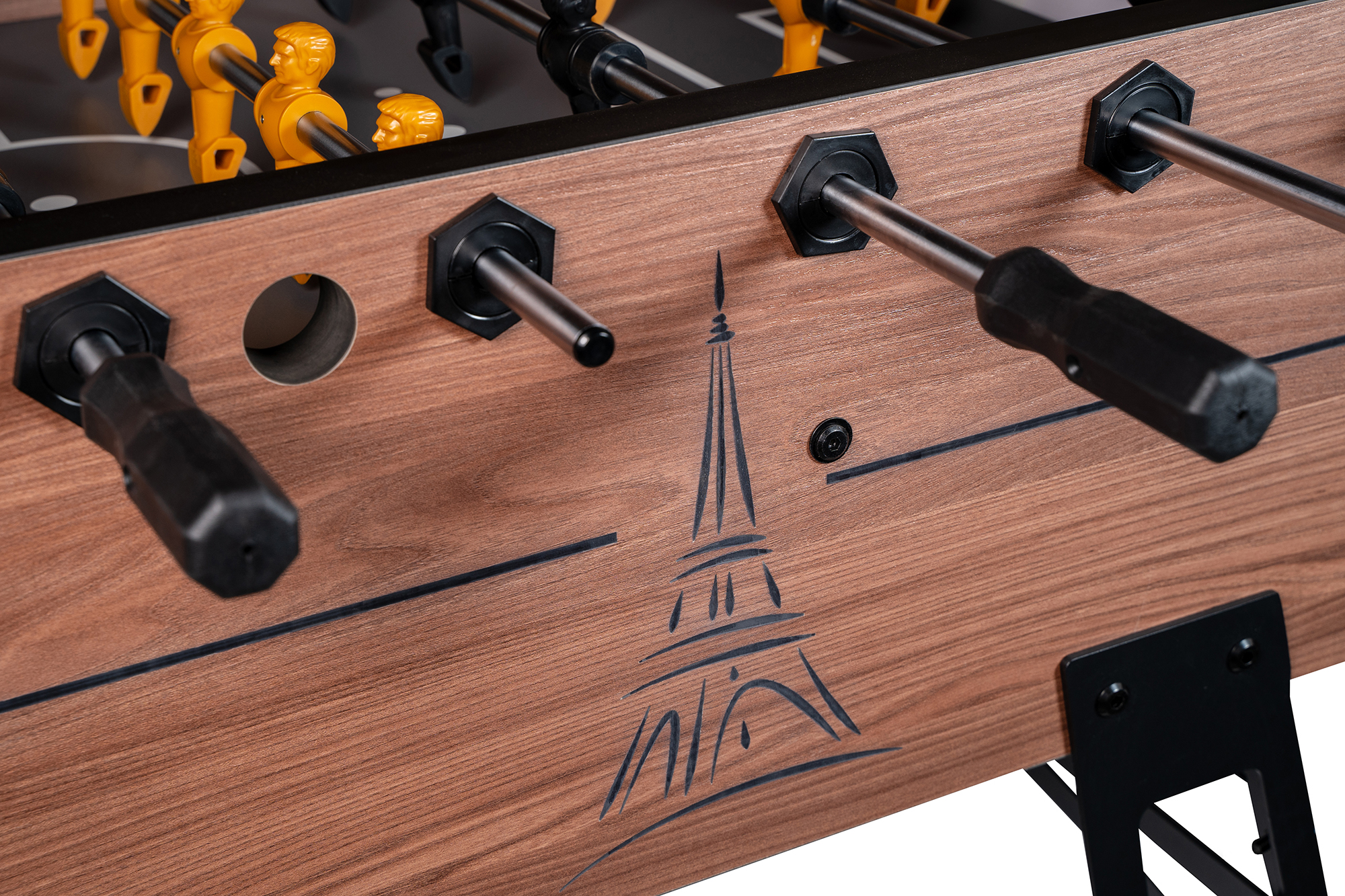 Игровой стол - футбол "Eiffel" (151х75,5х90см) коричнево-черный